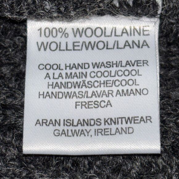 Aran Islands Knitwear Sweater Vest Men's XXL Gray Knit Fisherman Cable Wool - Picture 13 of 14